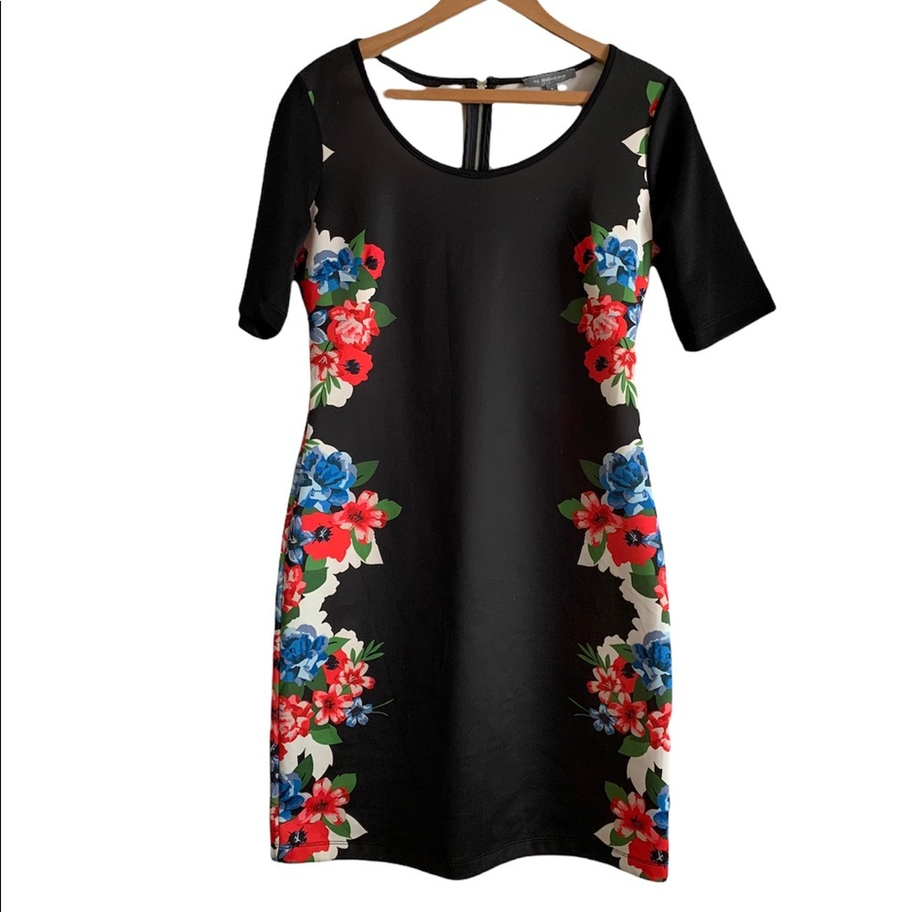 NY Collection Black Floral Women’s Dress Size Medium